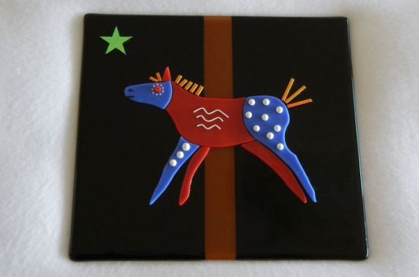 Lonestar Pony Express in Fused Glass at Windy Sea Designs